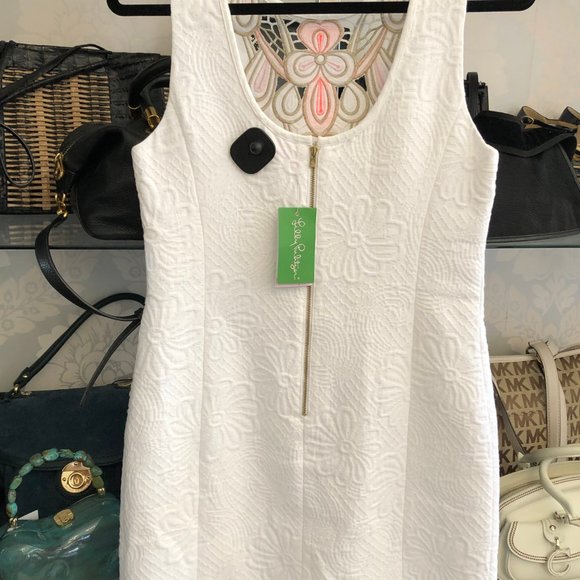LILLY PULITZER White Floral Pique Logan Dress - Picture 5 of 8